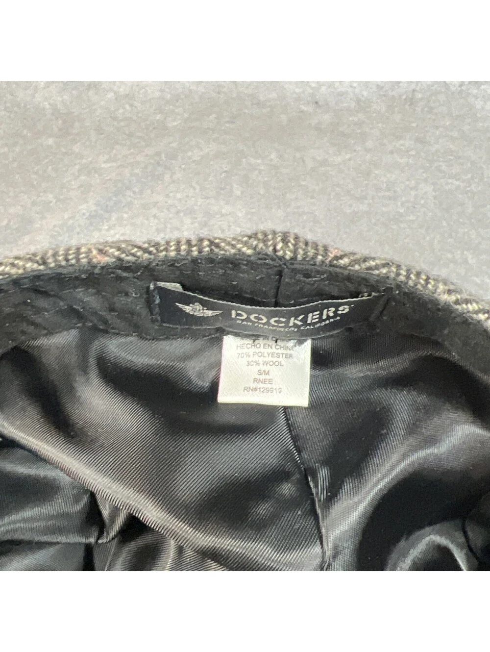 Dockers Newsboy Cabbie Hat Size S/M Brown Herringbone NWT - 1101-1V